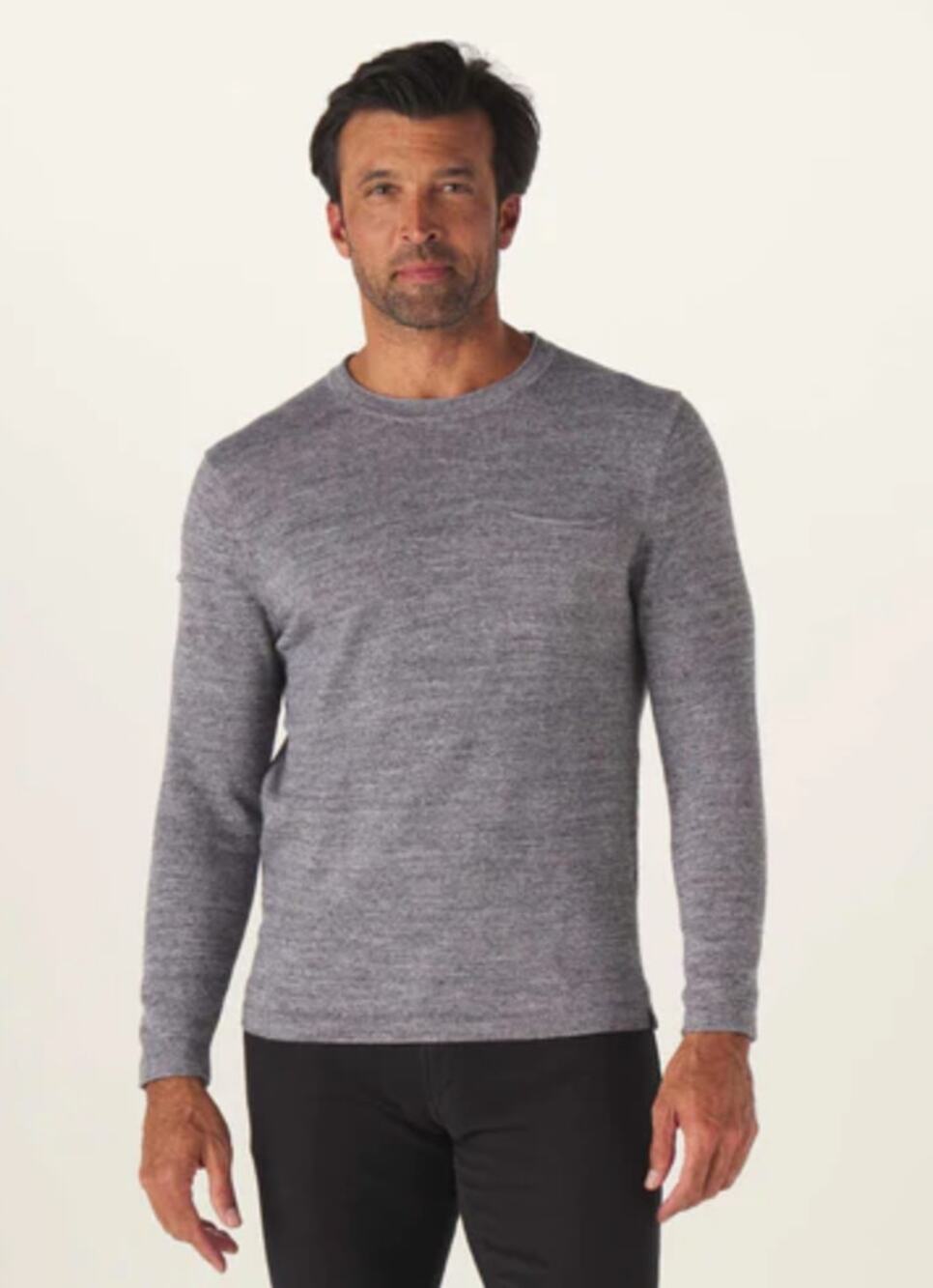 The Normal Brand Roll Hem Pocket Crew Mens Pullover Sweater Medium Grey New